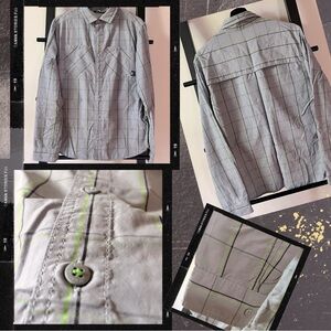 The North Face Mens Large Plaid Hiking Shirt Long Sleeves Vented Back M